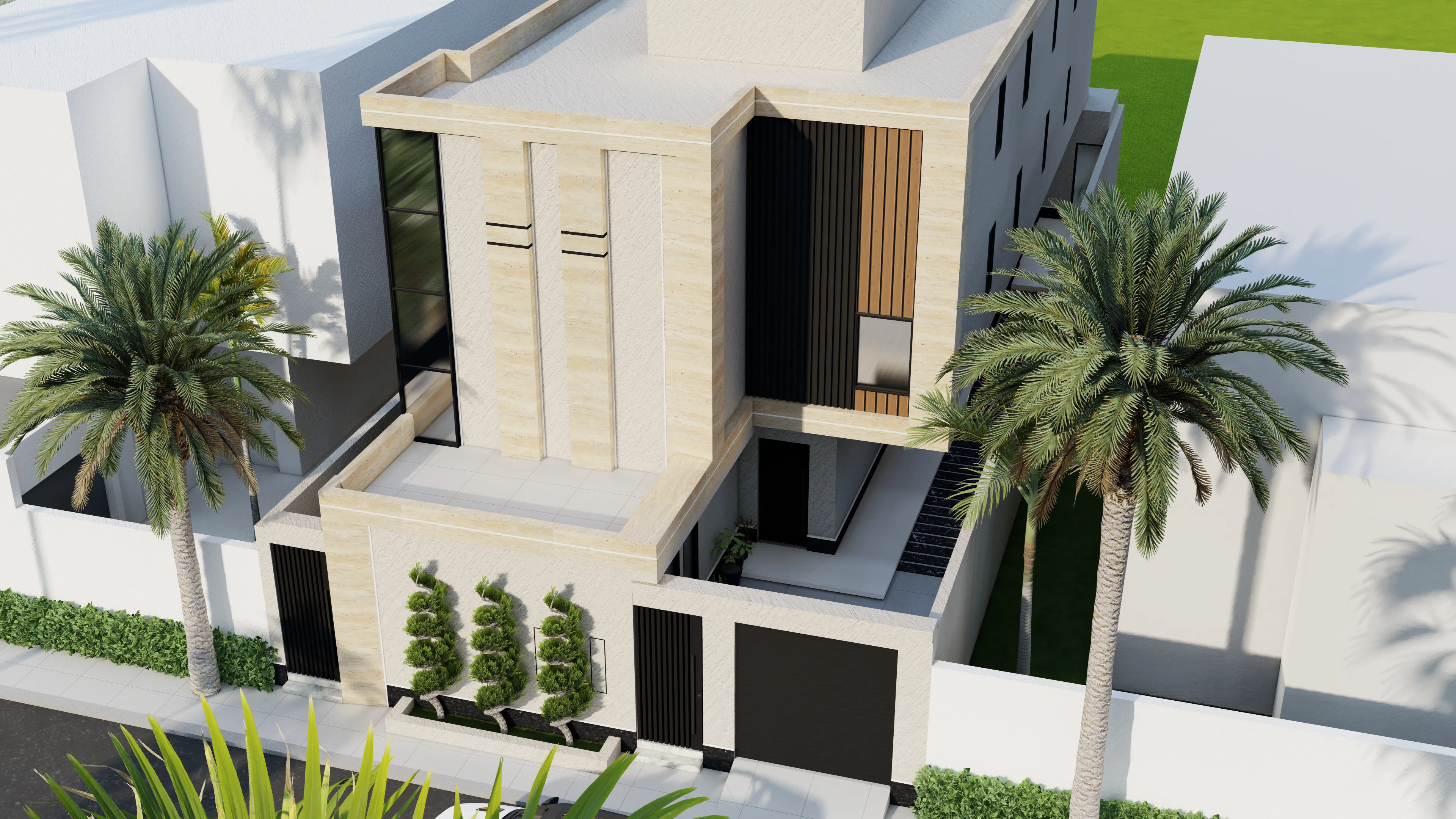 تصميم واجهة فيلا الرحمانية